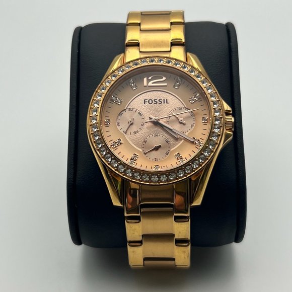 FOSSIL Ladies Riley Chronograph Rose Gold Working - Picture 5 of 9